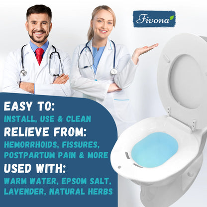 Sitz Bath Basin for Hemorrhoids and Postpartum Soaking - Perfect for Epsom Salt Soaks (Salt Sold Separately)