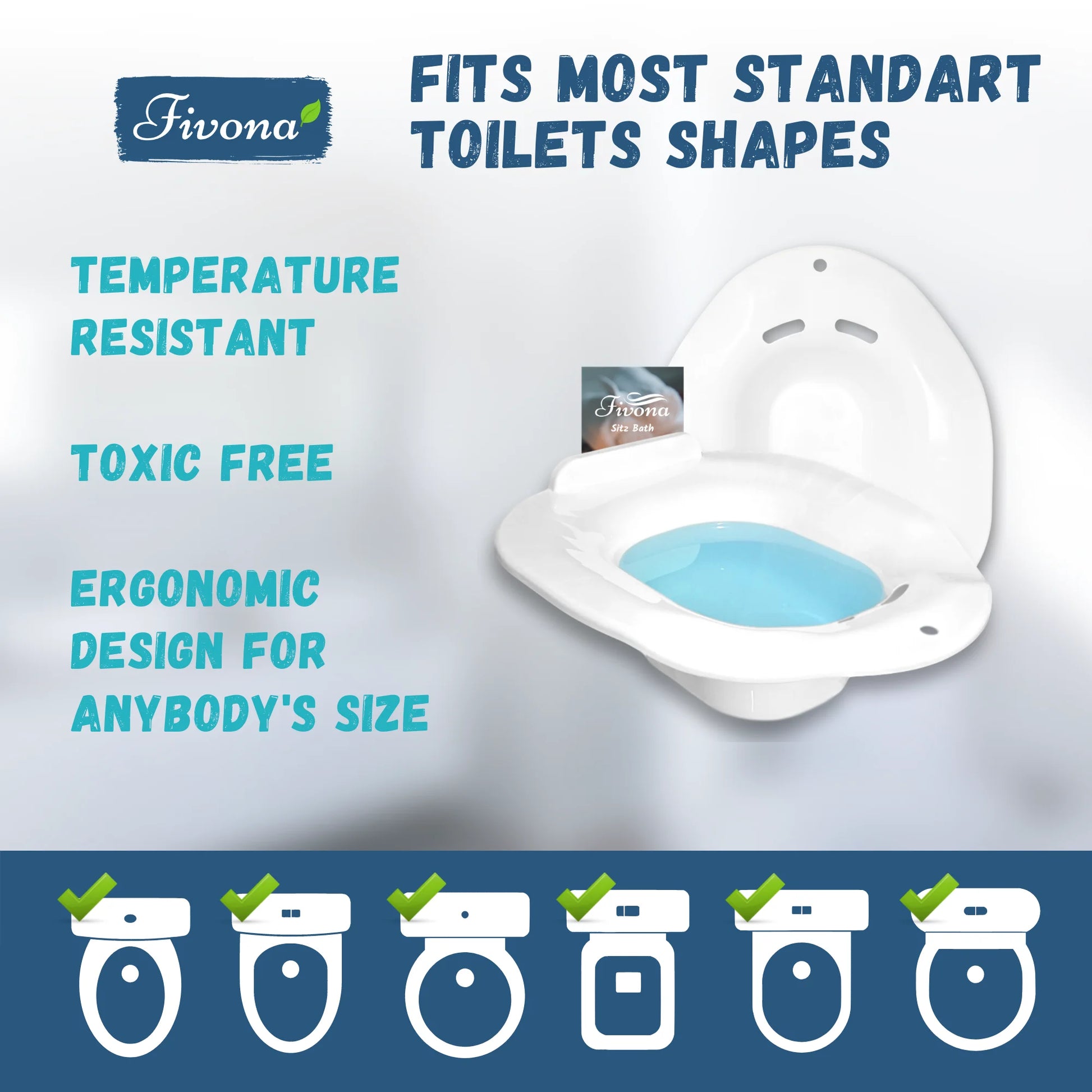 Sitz Bath Basin for Hemorrhoids and Postpartum Soaking - Perfect for Epsom Salt Soaks (Salt Sold Separately)